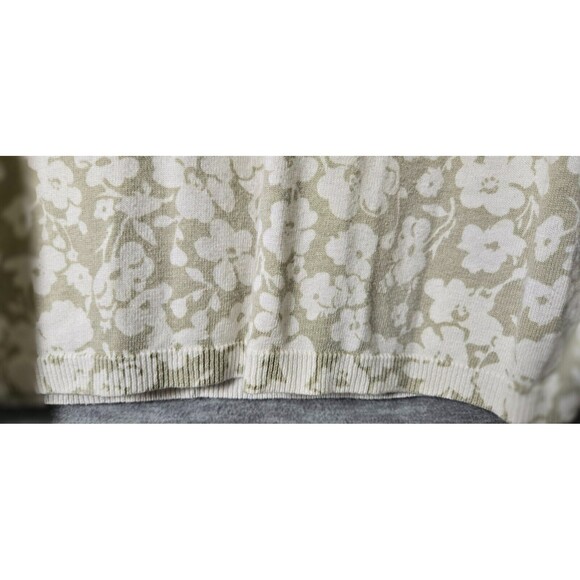 Liz Claiborne Womens Sweater Set Floral Cream & Beige Two-Piece Set Size Medium - Picture 7 of 11